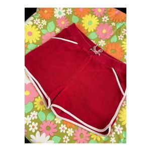 Vintage Gymboree Terrycloth Shorts Red White 2002 Retro Y2K Sz 8 Youth 70s Style
